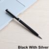 Black with Silver Stainless Ballpoint Pen