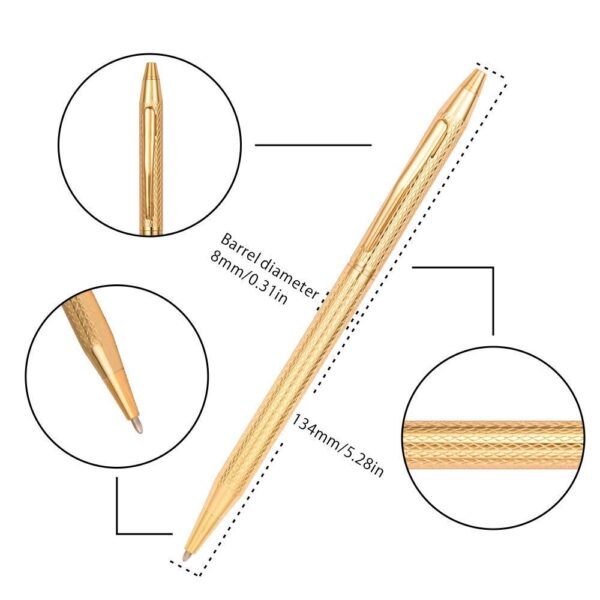 Rotating Stainless Steel Ballpoint Pen - Golden