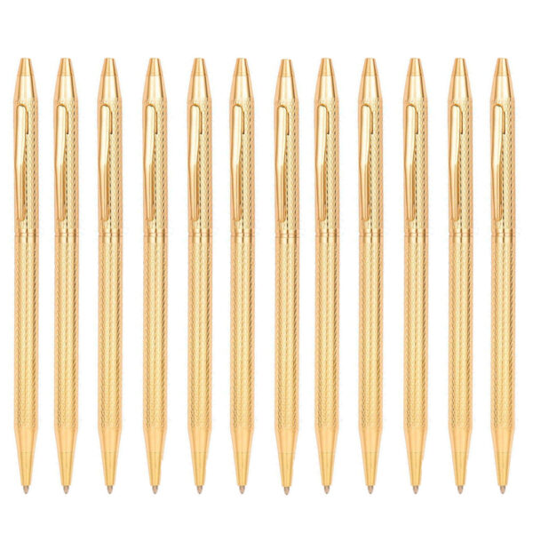 Rotating Stainless Steel Ballpoint Pen - Golden