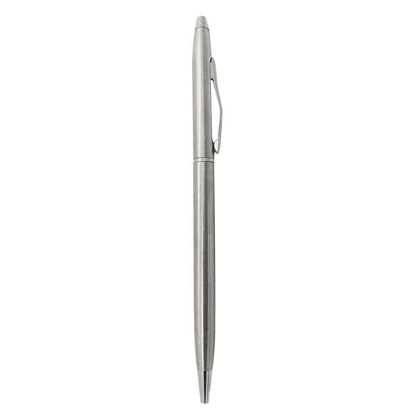 Rotating Stainless Steel Ballpoint Pen - Silver