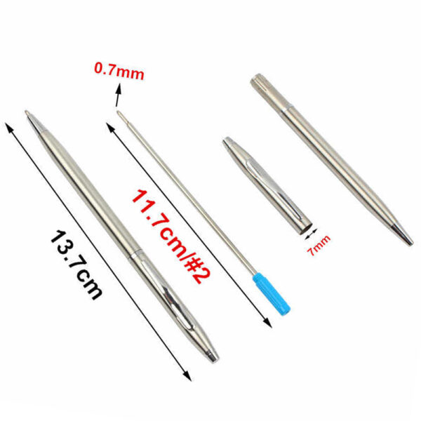 Rotating Stainless Steel Ballpoint Pen - Silver