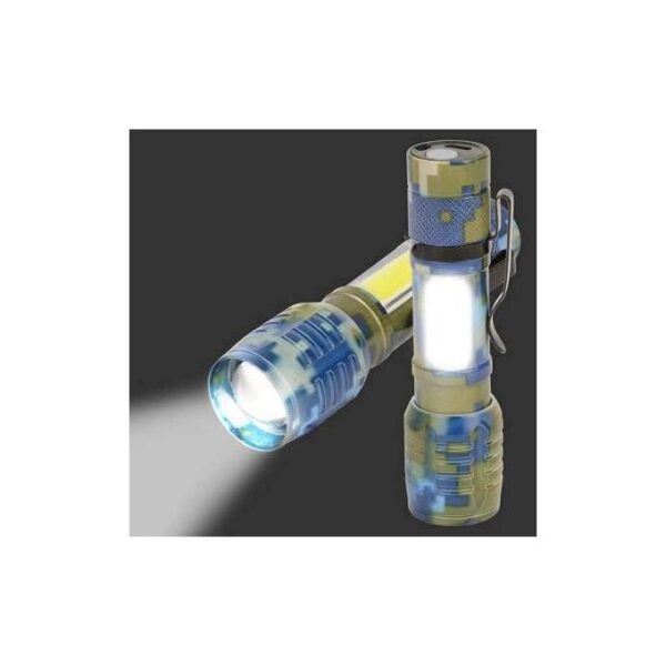 Torch Metal Body Mini Flashlight Rechargeable with COB Light - Image 4