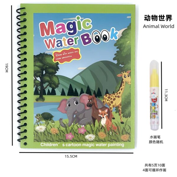 (1 PCs) Magic Water Book Painting Drawing Coloring Board Book Doodle & Magic Water Pen(random book ) - Image 2