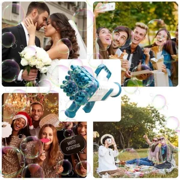 25 Hole Bubble Gun Bubble Machine Bubble gun Kids handheld 25-hole rocket bubble machine Gatling gun Battery Not Included (Random Color) - Image 3
