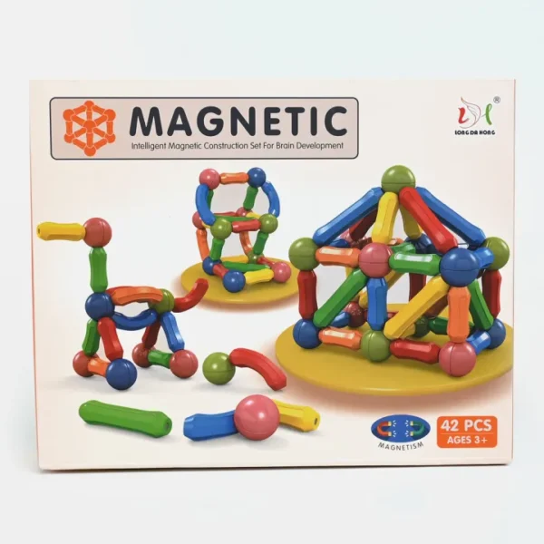 42 pcs Magnetic Blocks Toy for Kids | Magnetic bar blocks  Educational and Stimulating Magnetic Toy for Kids - Image 4