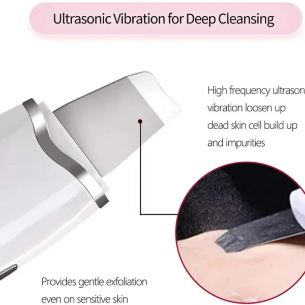 Blackhead Shovel Machine for Facial Skin Scrubber Lifting Moisturizing & Cleansing Skin Dirt Machine | Blackhead Remover Facial Cleansing Tool (White) - Image 13