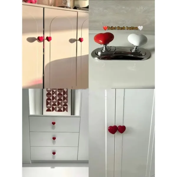 HEART SHAPED TOILET PRESS  Heart Shaped Cabinet Door Pull Handle Adhesive Toilet Button Assistant,Home Decorative Supplies for Toilet, Bedroom, Kitchen - 1 Pc - Image 6