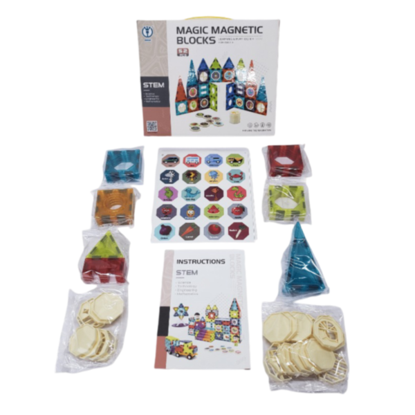 Magic Magnetic Blocks Construction & Building Set, Multicolor - Image 6
