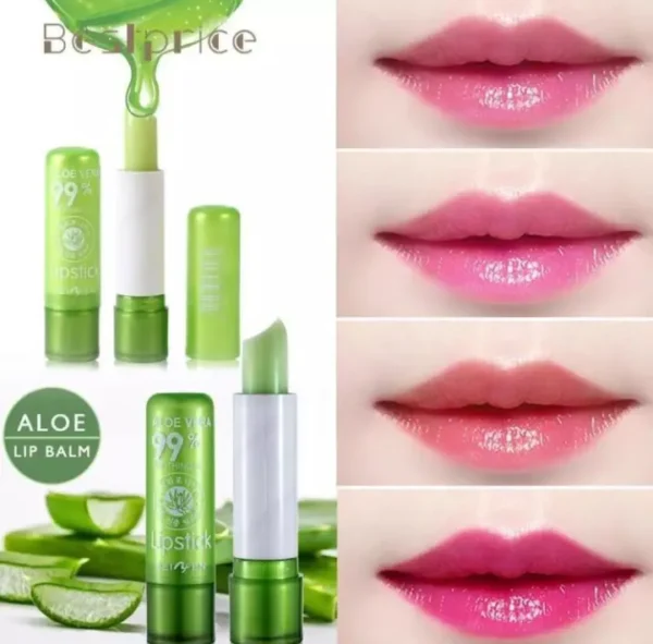 Aloe Vera 99% Soothing Gel Lip balmMoisture Lip Balm, Long Lasting Nutritious Lip Balm Lips Moisturizer Magic Temperature Color Change Lip Gloss - Image 3