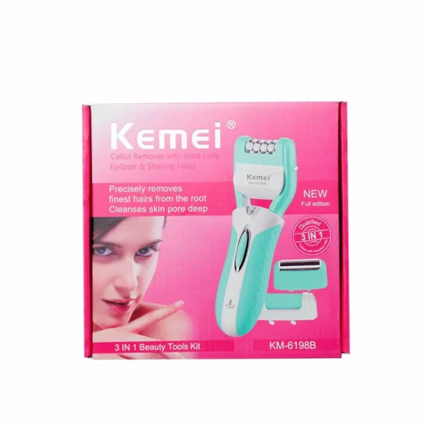 Kemei 3 in 1 Shaver Epilator Beauty Tools Kit (KM-6198) - Image 4
