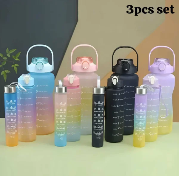 Three-piece Motivational Sports Water Bottles Set (2000ml, 850ml, 350ml)(Random Color) - Image 8