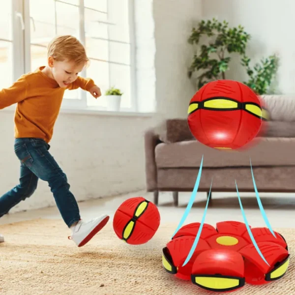 UFO Flying Flat throw disc ball toy for kids | Magic Flying Saucer Frisbee Spinner Ball (Random color) - Image 9