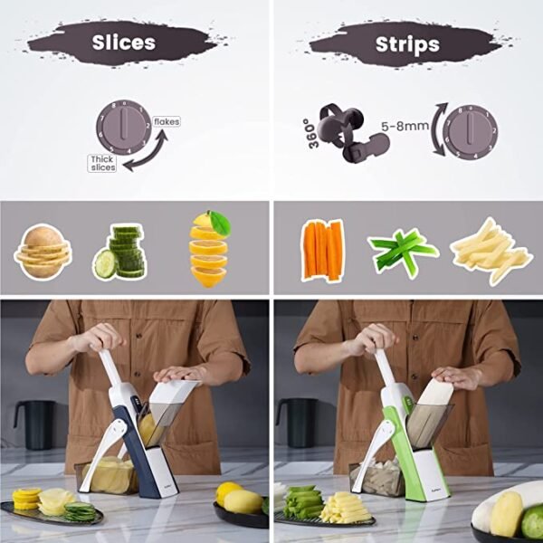 Mandoline Food Slicer Vegetable Cutter, Safe Food Chopper (random color) - Image 11