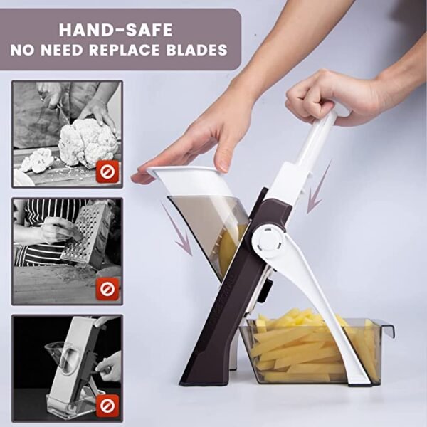 Mandoline Food Slicer Vegetable Cutter, Safe Food Chopper (random color) - Image 13