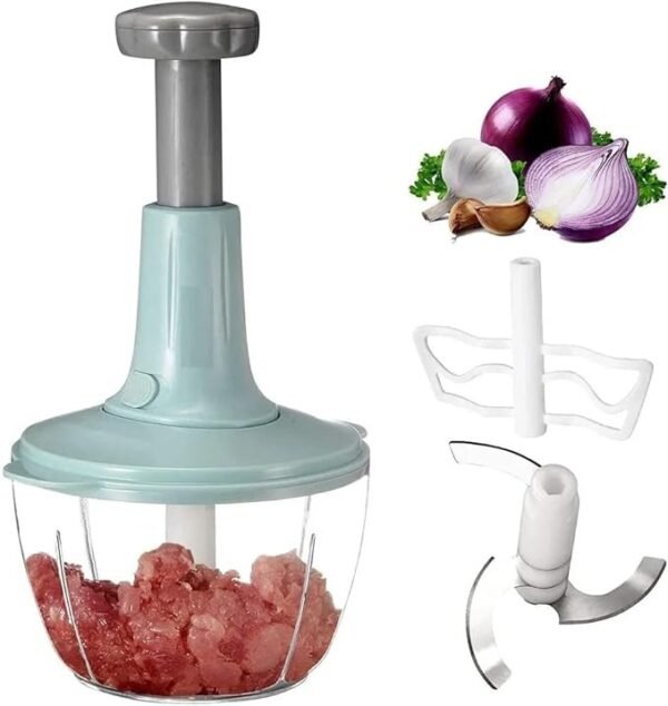 Manual Hand Push Chopper | Multi-functional Vegetable Grater (2 Ltr) (Random Color) - Image 2