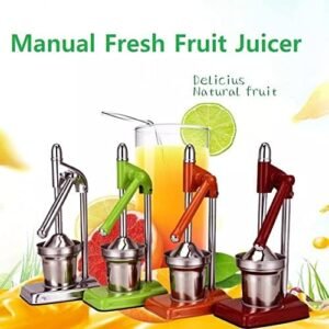 Manual Juicer, Hand Press Citrus Presser with Stainless Steel Cup, Portable Countertop Juice Squeezer for Lemon (Random color)