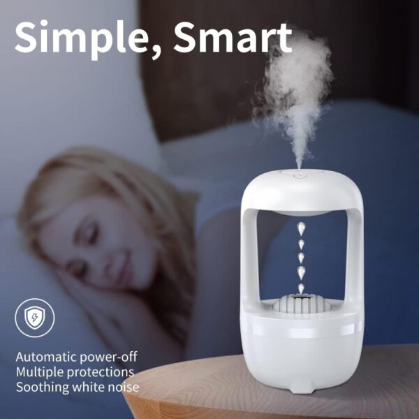 Cool Mist Humidifiers for Bedroom with Cute Water Drops & Light Effects, Small Room Air Diffuser for Baby, Home, Office - Image 2