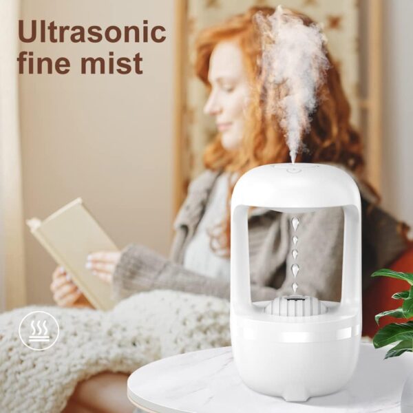 Cool Mist Humidifiers for Bedroom with Cute Water Drops & Light Effects, Small Room Air Diffuser for Baby, Home, Office - Image 4