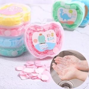 Apple Shape Transparent Paper Soap Box Mini Portable Travel Soap - Small Box (Random flavor)