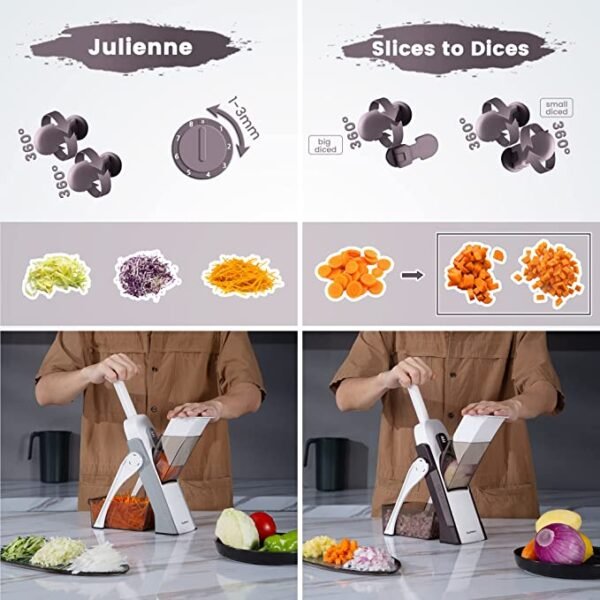 Mandoline Food Slicer Vegetable Cutter, Safe Food Chopper (random color) - Image 12