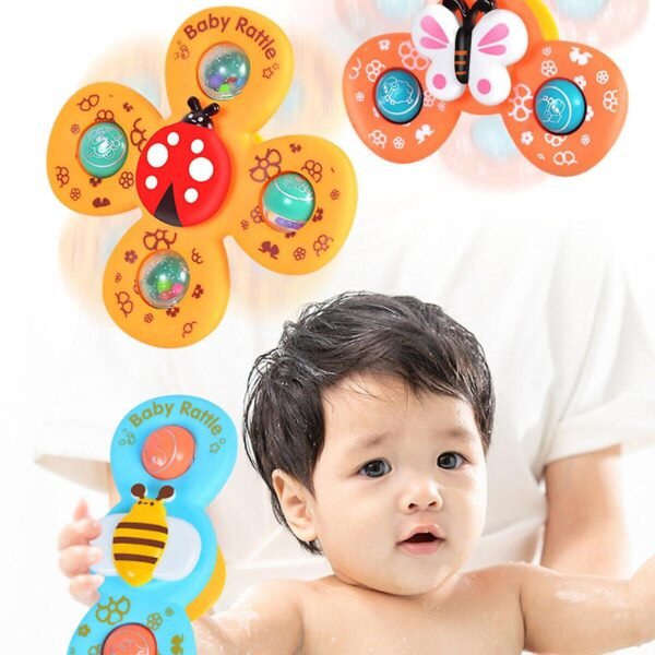 Baby Rattle 3Pcs/Sealed Bag 3x Baby Spinner Cartoon Toys  Spinning (random ) - Image 5
