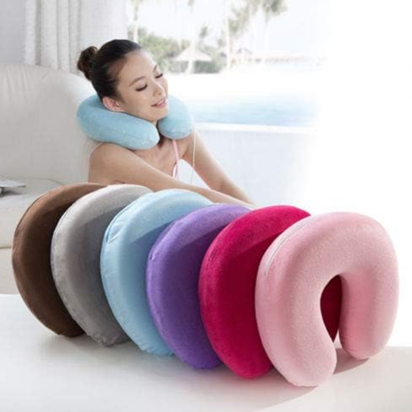 U Shaped Travel Neck Pillow Extremely Soft and Comfortable (Random Color) - Image 3