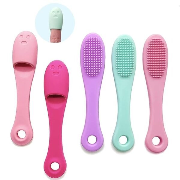 Silicone Facial Finger Nose Brush  Face Cleaner Blackhead Remover (PACK OF 2) (Random color) - Image 7