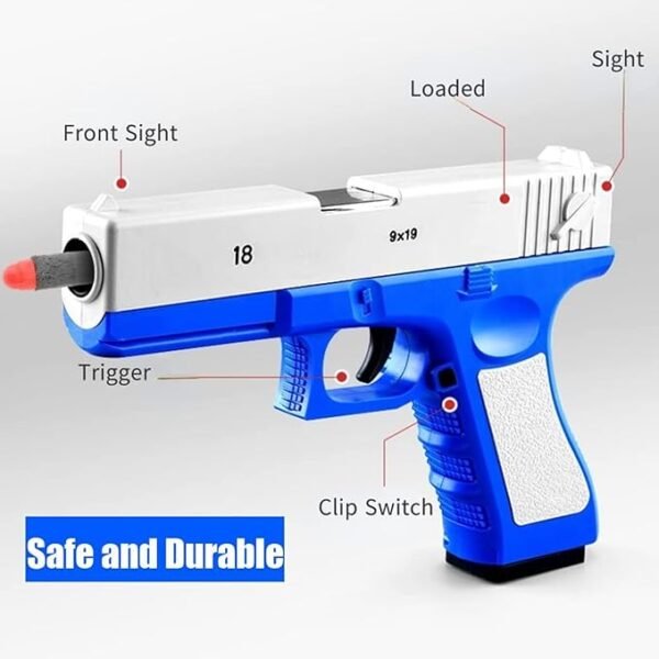 Soft Bullet Toy Gun | Shell Ejecting Pistol for kids, toddlers or adults (random color) - Image 11
