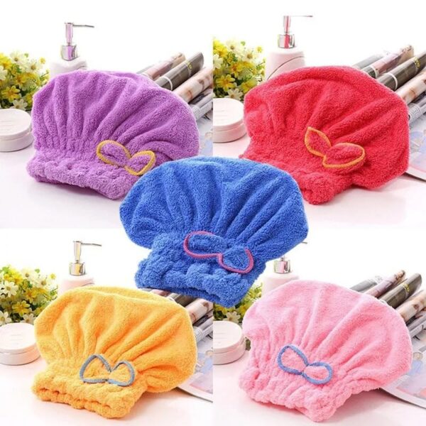 Hair Drying Towels, Ultra Absorbent Hair Drying Cap Towel for Women Adults or Kids Girls(random color )