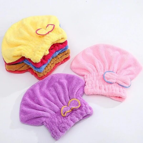 Hair Drying Towels, Ultra Absorbent Hair Drying Cap Towel for Women Adults or Kids Girls(random color ) - Image 7