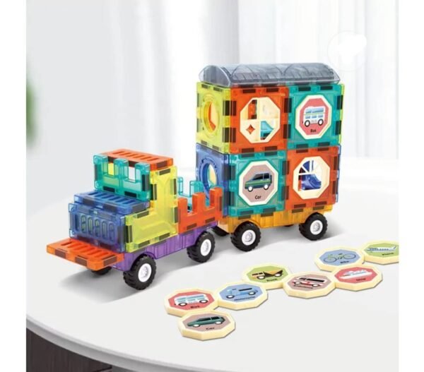 Magic Magnetic Blocks Construction & Building Set, Multicolor - Image 3