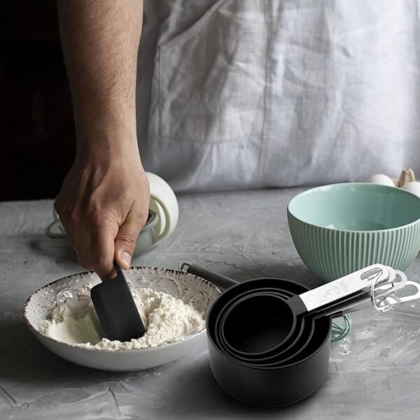8PCS Measuring Cups Spoons Set For Baking Cake Pastry Cooking Utensils Stainless Steel Handle (Random color) - Image 11