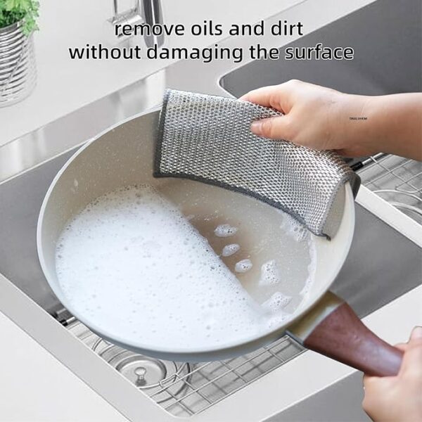 Dish washing Cleaning cloth | Wire Dish washing Rugs for Wet and Dry, Metal Wire Dish Towels for Kitchen, Dishes - Image 5