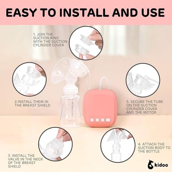 Electric Breast Pumps, Automatic Hands-free Portable Rechargeable Breast Pump for Breastfeeding Suction milk Collector (random color) - Image 12