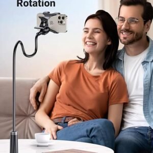 Gooseneck Phone Holder 360 Adjustable Lazy Holder Mount Clamp with Sturdy Flexible Long Arm (Black)