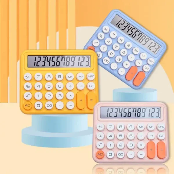 Calculator  | Mechanical Buttons  for Desktop financial accounting (random color)cell operated - Image 6