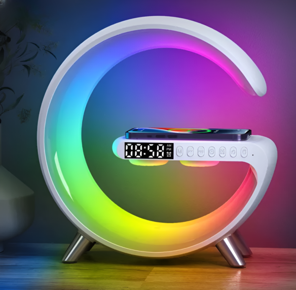 G63 – G Lamp Multi-functional Led Clock Display Speaker | G 63 Wireless Charging Bluetooth Speaker Atmosphere Night Lamp With Alarm Clock