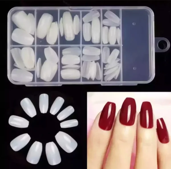 100 Nail Tips Original Natural Full Cover Acrylic Nail Tips - Image 6