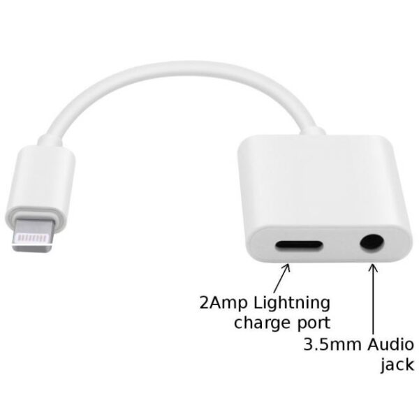 Apple iPhone Connector Lightning to 3.5mm Earphone Jack & Mobile Charging Jack - Image 3