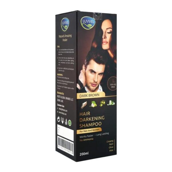 Luvvel Hair Darkening Shampoo Dark Brown (200ml) - Image 3