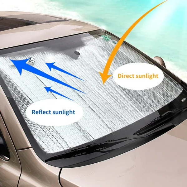 Universal Car Front Wind Screen Foldable Foil Curtains Sun Shade For Summer - Image 7