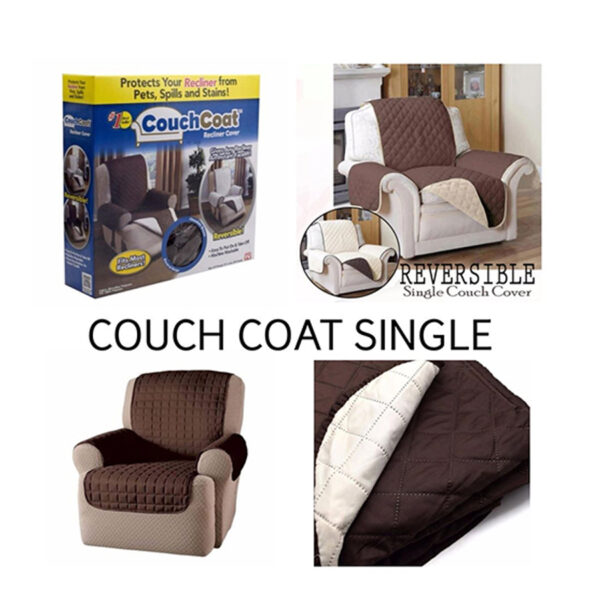 (single SofaR COVER) EVERSIBLE WASHABLE COUCH Sofa COAT COVER - - Image 3