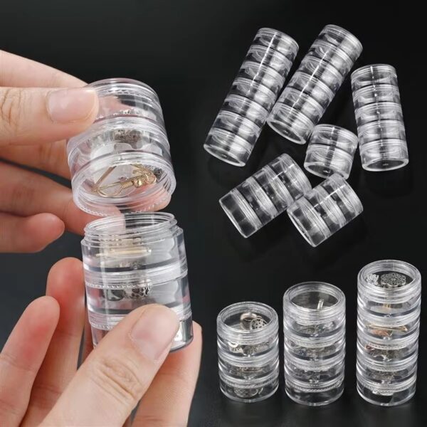 Transparent Co joined Round Jewelry Makeup Storage Box Container | Bracelet, Earring Round Plastic Organizer - Image 3