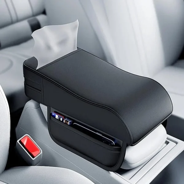 Car Armrest Box Height Pad Universal Central Elbow Rest Support Leather Auto Armrest Cover With Tissue Holder Armrest Cover - Image 6
