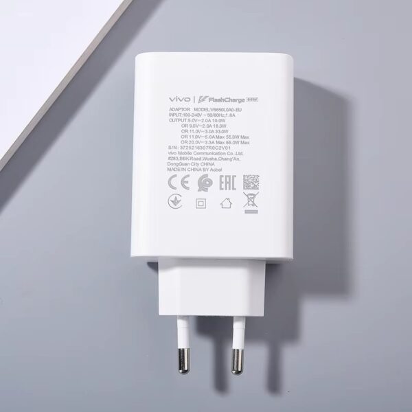 VIVO 66W Super Fast Charger flash,VOC,Super fast,Quick and Fast Charging Travel Adapter - Image 3