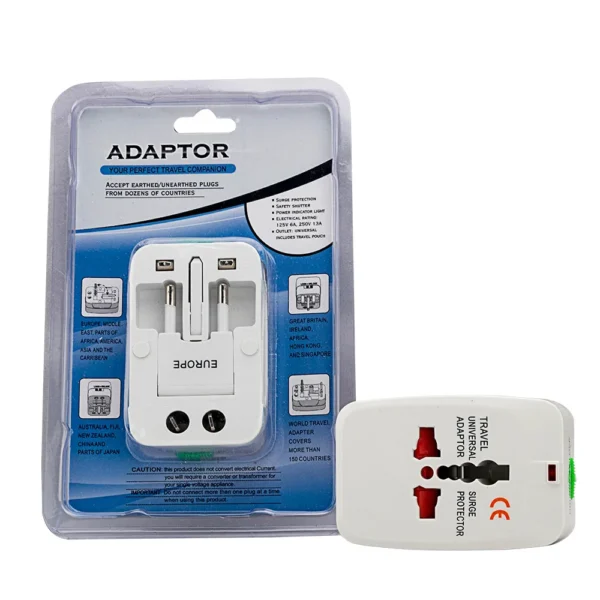 USB universal Travel Adapter Protector With 2 USB Charger - Image 12