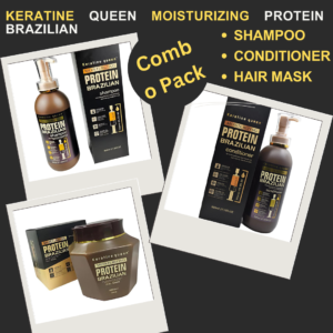 Combo Pack - Keratine Queen Moisturizing Protein Brazilian – Shampoo , Conditioner , Hair Mask