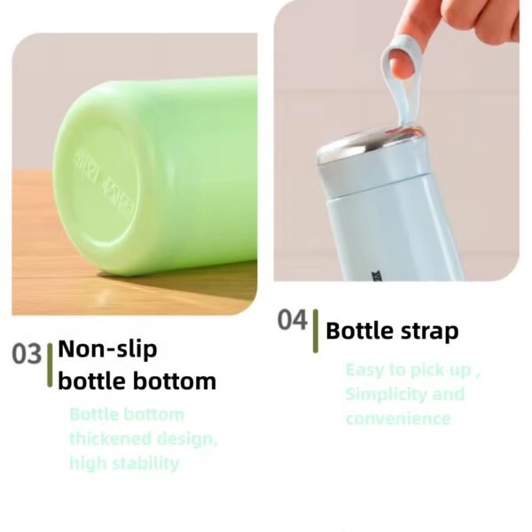 Nice Glass Bottle Water Mini Flask Bottle With Vaccum Flask And Loop Temperature Resistant,400ml (random Colors) - Image 10