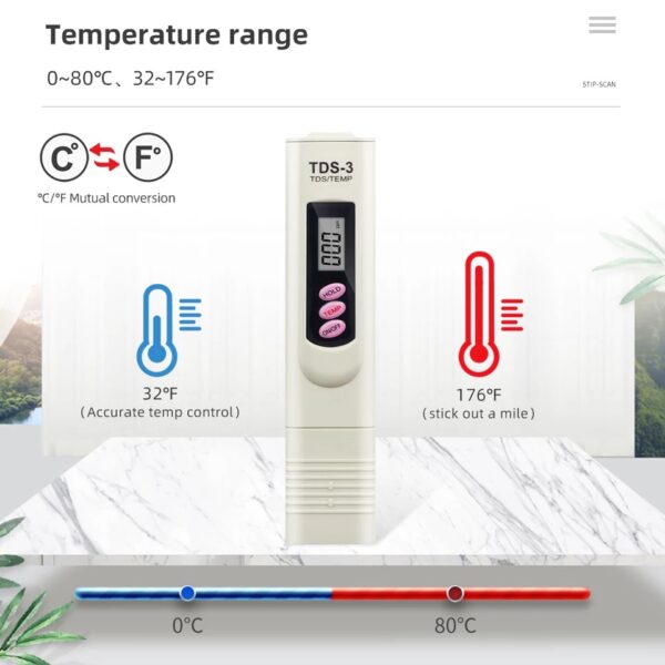 Portable Pen Digital TDS 3  Meter Filter Measuring Water High Quality Purity Tester - Image 4