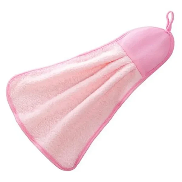 Microfiber hanging kitchen towel | Kitchen rags fresh hand towels absorbent cleaning cloths household dishcloths and kitchen supplies (Pink) - Image 9